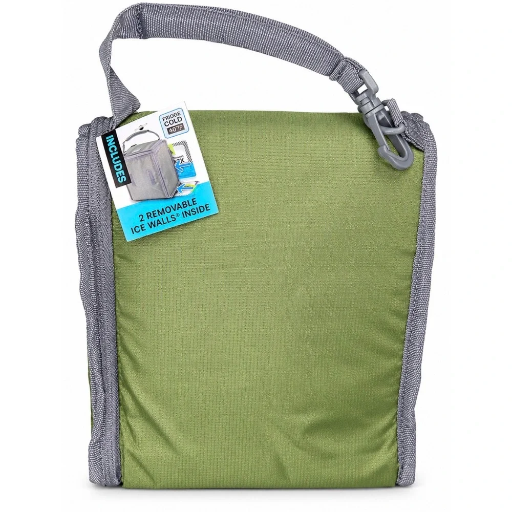 Arctic Zone Fridge Cold Lunch Bag Olive Green New Insulated Ice Walls